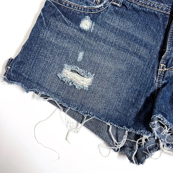 Rue21 Denim Shorts with Frayed Hem (size 5/6) - Picture 6 of 8